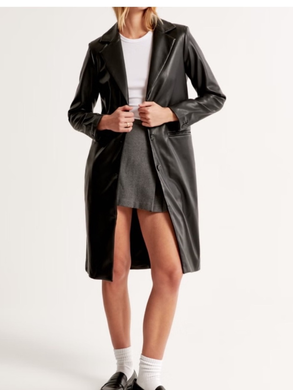 Vegan Leather A&F Coat, M